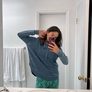 Blue soft fleece hoody.